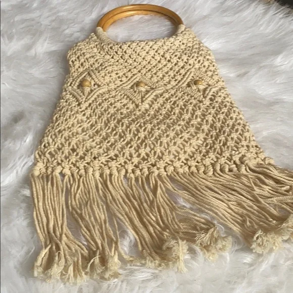 Macramé boho handbag - Picture 2 of 6